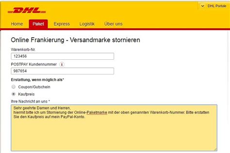 dhl paket online frankieren.